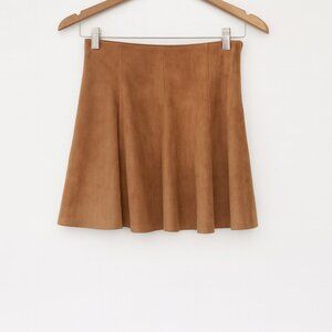 Barneys New York Faux Suede Skater Skirt | XS